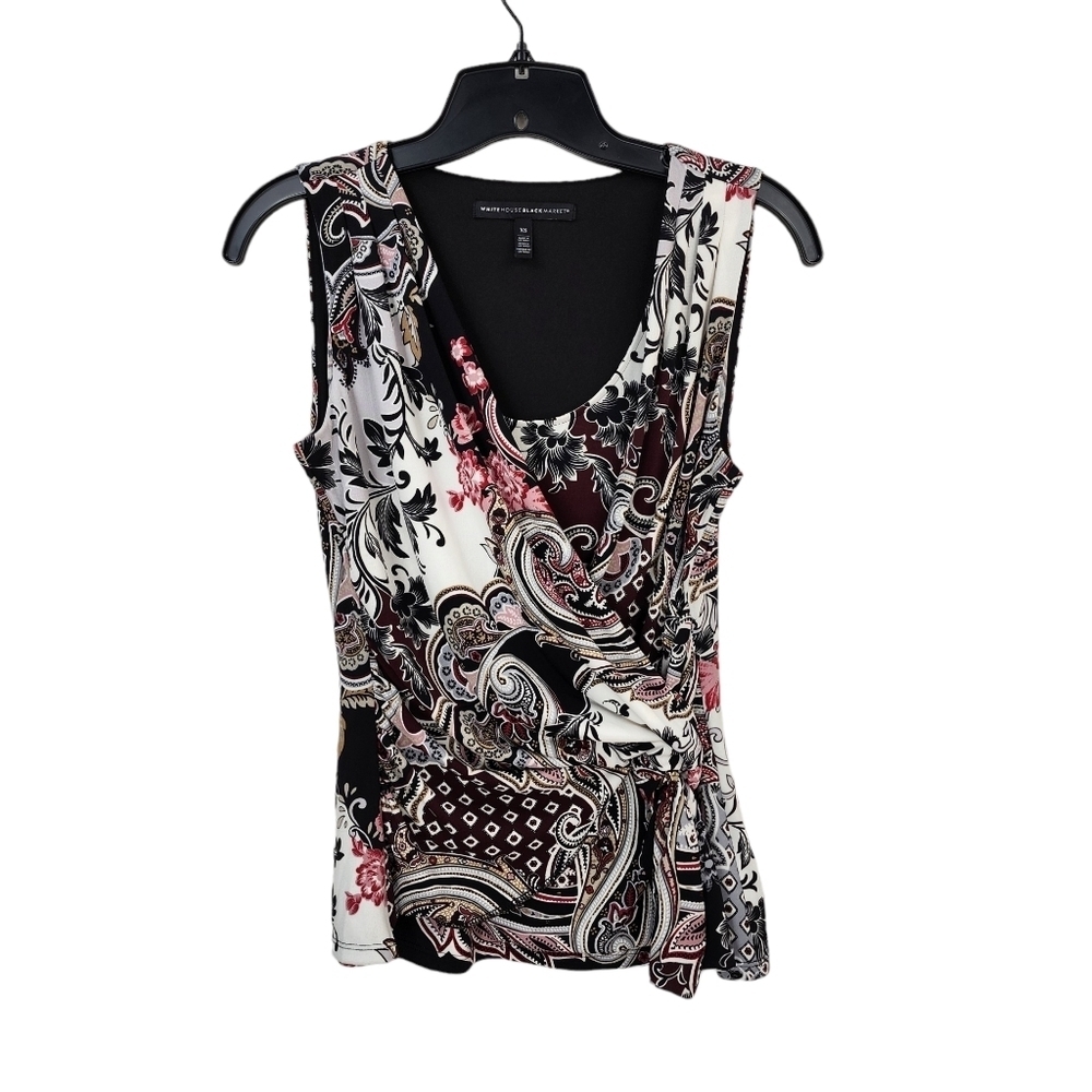 White House Black Market Women's Paisley Print Wrap Top - XS